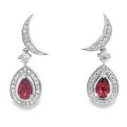 Bids.com .62ct Garnet Diamond Dangle Earrings 10KT White Gold Earrings White Smoke Default Title