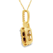 Bids.com 1.31ct Garnet Diamond Fashion Pendants 10KT Yellow Gold Pendants White Smoke