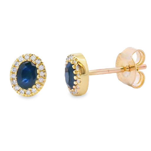 Bids.com .54ct Sapphire Diamond Stud Earrings 10KT Yellow Gold Earrings White Smoke Default Title