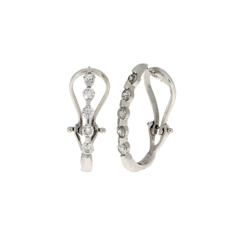 Bids.com 1.00ct Diamond Hoop Earrings 14KT White Gold Earrings White Smoke Default Title