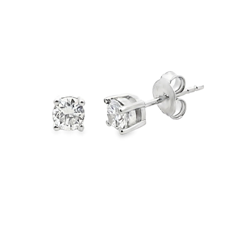 Bids.com .50ct Lab Grown Diamond Stud Earrings Sterling Silver Earrings White Smoke Default Title