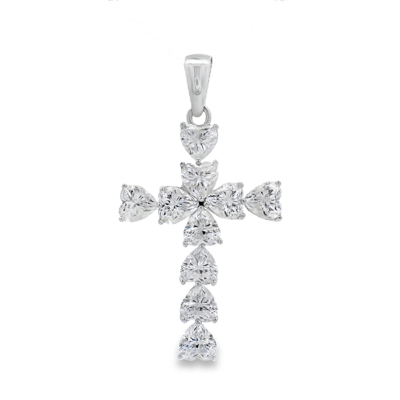 Bids.com Moissanite Cross Religious Pendant Sterling Silver Pendants White Smoke Default Title