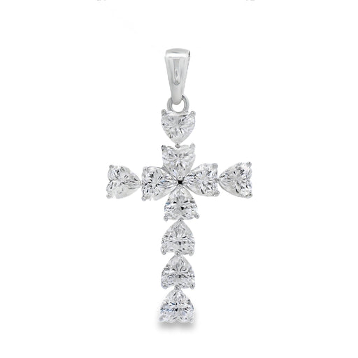 Bids.com Moissanite Cross Religious Pendant Sterling Silver Pendants White Smoke Default Title