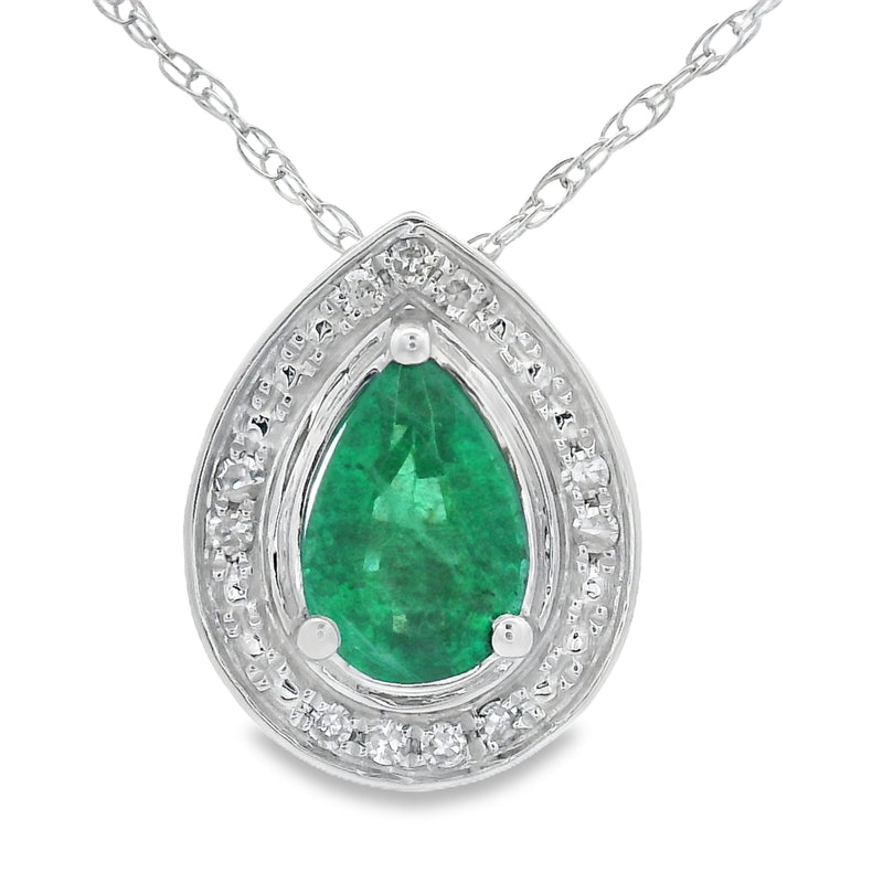 Bids.com .41ct Emerald Diamond Fashion Pendants 10KT White Gold Pendants White Smoke 18