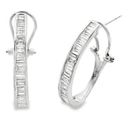 Bids.com 1.00ct Lab Grown Diamond Hoop Earrings 14KT White Gold Earrings White Smoke Default Title