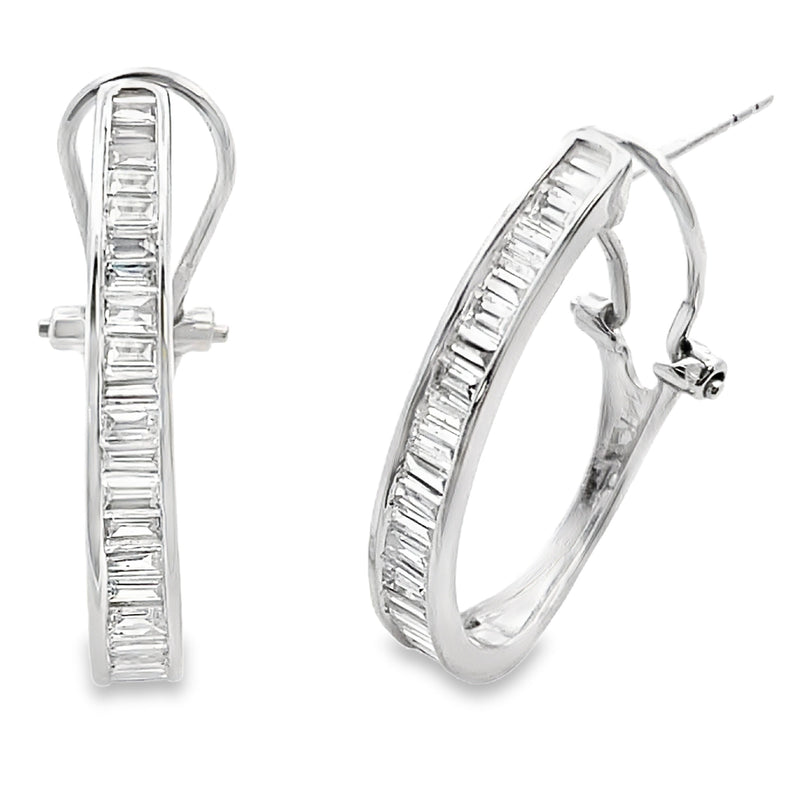 Bids.com 1.00ct Lab Grown Diamond Hoop Earrings 14KT White Gold Earrings White Smoke Default Title