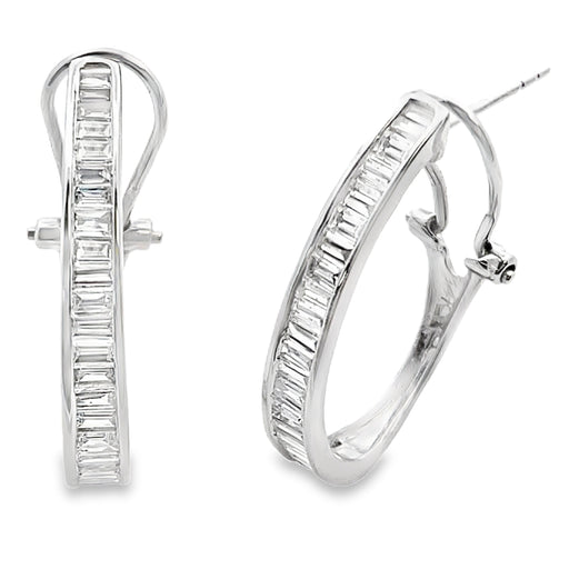 Bids.com 1.00ct Lab Grown Diamond Hoop Earrings 14KT White Gold Earrings White Smoke Default Title