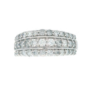 Bids.com 1.00ct Diamond Wedding Band Ring 10KT White Gold Rings Gray 7.0