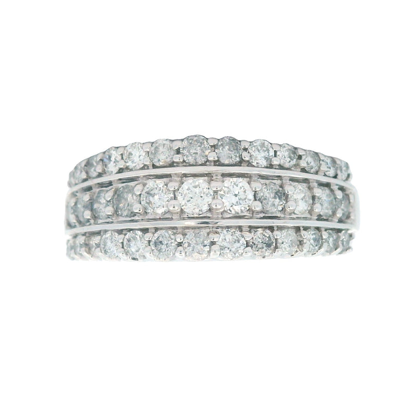 Bids.com 1.00ct Diamond Wedding Band Ring 10KT White Gold Rings Gray 7.0