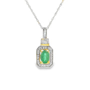 Bids.com .57ct Emerald Diamond Fashion Pendants 14KT Yellow Gold Pendants White Smoke 18