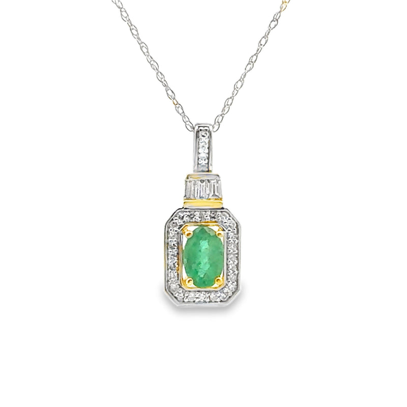Bids.com .57ct Emerald Diamond Fashion Pendants 14KT Yellow Gold Pendants White Smoke 18