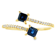 Bids.com .61ct Sapphire Diamond Ring 14KT Yellow Gold Rings White Smoke 7