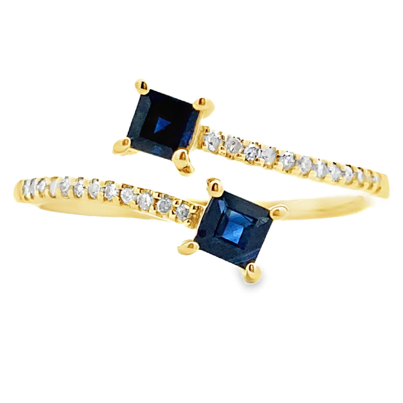 Bids.com .61ct Sapphire Diamond Ring 14KT Yellow Gold Rings White Smoke 7