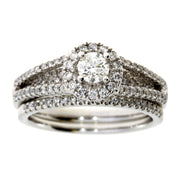 Bids.com 1.00ct Diamond Engagement Ring Set 14KT White Gold Rings White Smoke 7.0