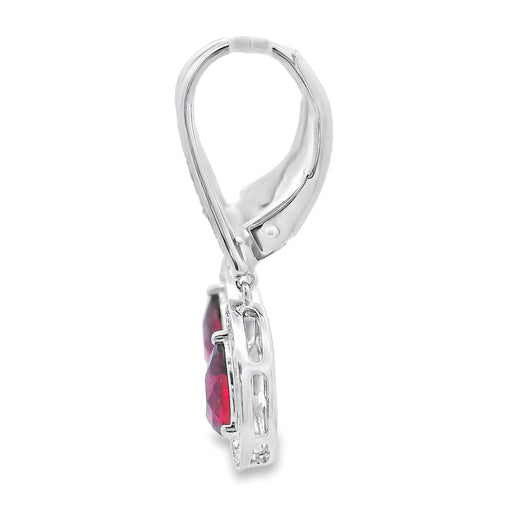 Bids.com 1.05ct Garnet Diamond Dangle Earrings 10KT White Gold Earrings White Smoke
