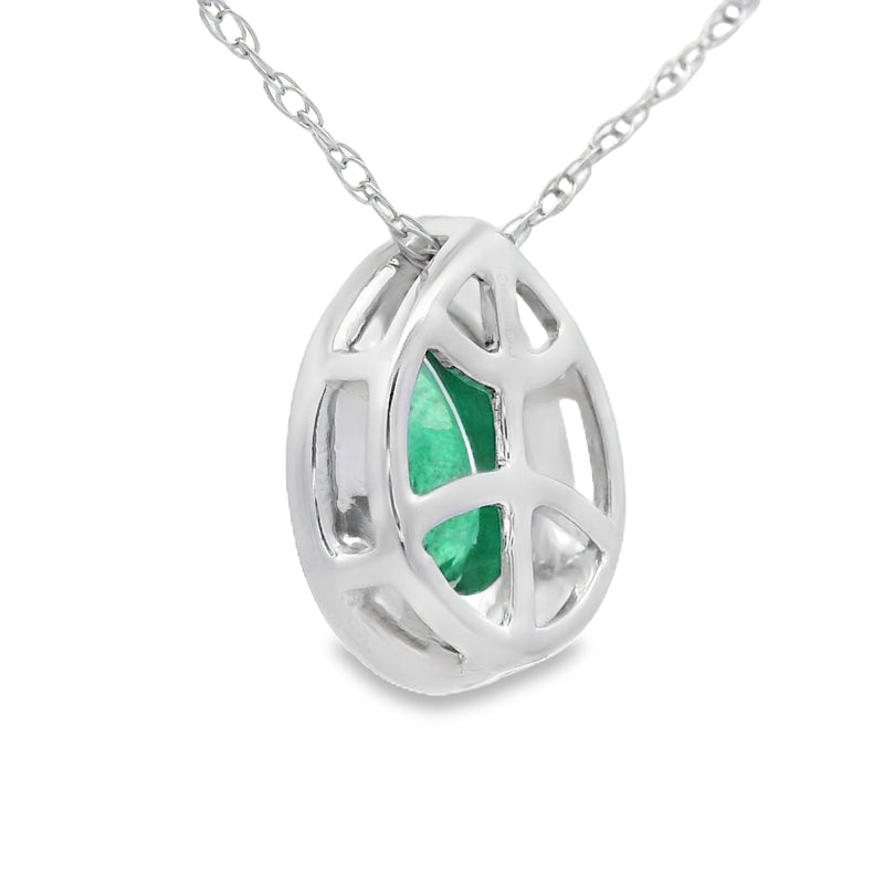 Bids.com .41ct Emerald Diamond Fashion Pendants 10KT White Gold Pendants White Smoke 18