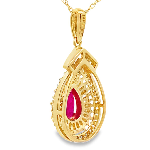 Bids.com 1.25ct Ruby Diamond Fashion Pendants 14KT Yellow Gold Pendants White Smoke 18