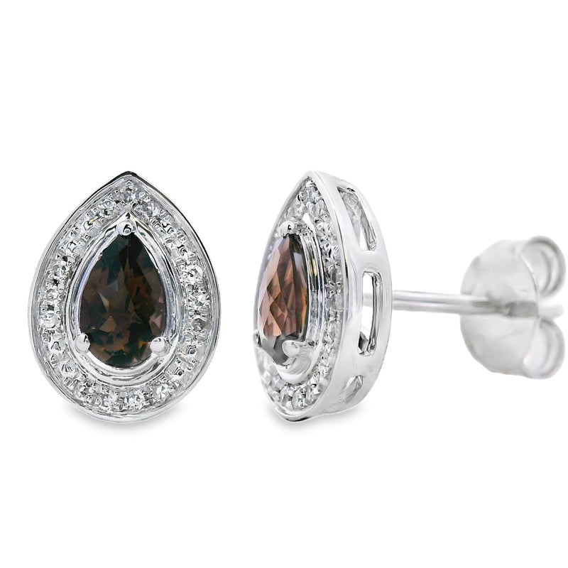 Bids.com .50ct Quartz Diamond Stud Earrings 10KT White Gold Earrings White Smoke Default Title
