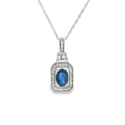Bids.com .72ct Sapphire Diamond Fashion Pendants 14KT White Gold Pendants White Smoke 18