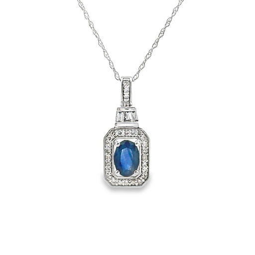 Bids.com .72ct Sapphire Diamond Fashion Pendants 14KT White Gold Pendants White Smoke 18