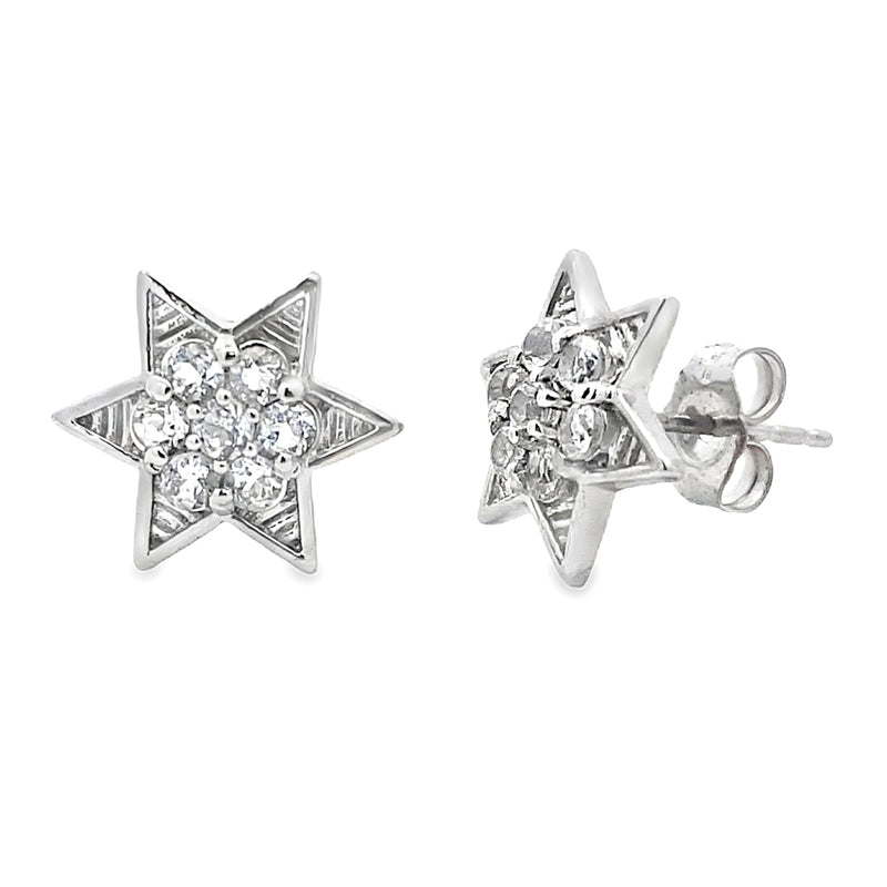 Bids.com .50ct White Topaz Earrings Sterling Silver Earrings White Smoke Default Title