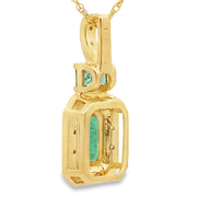 Bids.com .64ct Emerald Diamond Fashion Pendants 14KT Yellow Gold Pendants White Smoke 18