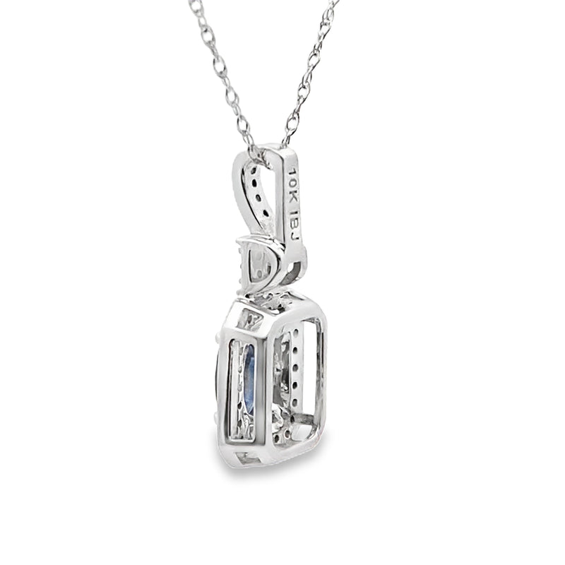 Bids.com .66ct Sapphire Diamond Fashion Pendants 10KT White Gold Pendants White Smoke 18