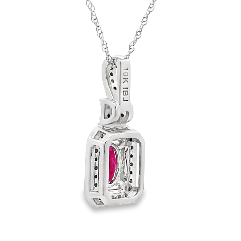 Bids.com .66ct Ruby Diamond Fashion Pendants 10KT White Gold Pendants White Smoke 18