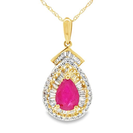 Bids.com 1.25ct Ruby Diamond Fashion Pendants 14KT Yellow Gold Pendants White Smoke 18