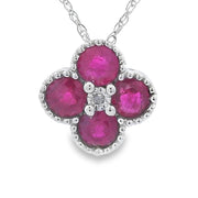 Bids.com .77ct Ruby Diamond Fashion Pendants 14KT White Gold Pendants White Smoke 18