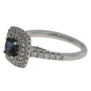 Bids.com 1.22ct Sapphire Diamond Ring 14KT White Gold Rings White Smoke 7.0