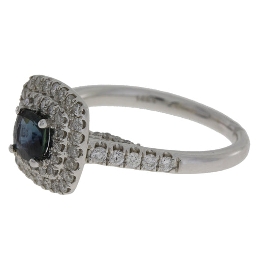 Bids.com 1.22ct Sapphire Diamond Ring 14KT White Gold Rings White Smoke 7.0