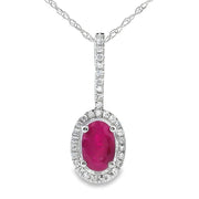 Bids.com .61ct Ruby Diamond Fashion Pendants 10KT White Gold Pendants White Smoke 18