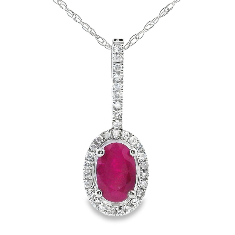 Bids.com .61ct Ruby Diamond Fashion Pendants 10KT White Gold Pendants White Smoke 18