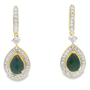 Bids.com .84ct Onyx Diamond Dangle Earrings 10KT Yellow Gold Earrings White Smoke Default Title