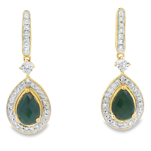Bids.com .84ct Onyx Diamond Dangle Earrings 10KT Yellow Gold Earrings White Smoke Default Title