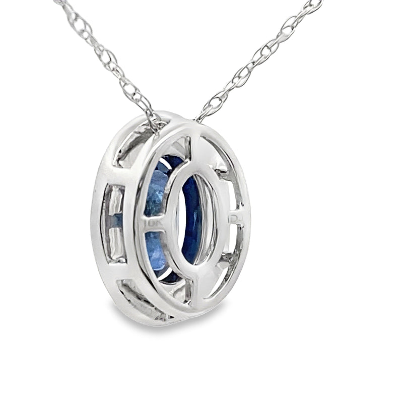 Bids.com .59ct Sapphire Diamond Fashion Pendants 10KT White Gold Pendants White Smoke 18