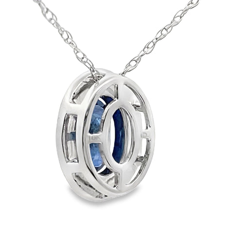 Bids.com .59ct Sapphire Diamond Fashion Pendants 10KT White Gold Pendants White Smoke 18