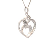 Bids.com .10ct Diamond Heart Love Pendant Sterling Silver Pendants White Smoke 18