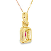 Bids.com .66ct Ruby Diamond Fashion Pendants 10KT Yellow Gold Pendants White Smoke 18