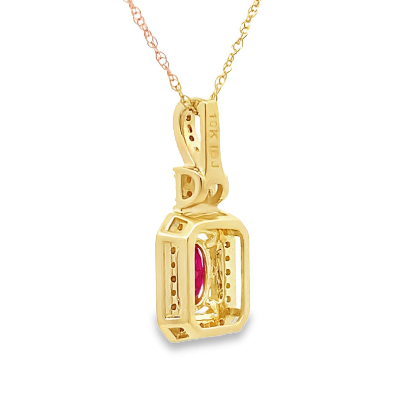 Bids.com .66ct Ruby Diamond Fashion Pendants 10KT Yellow Gold Pendants White Smoke 18