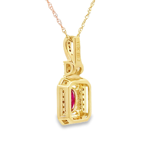 Bids.com .66ct Ruby Diamond Fashion Pendants 10KT Yellow Gold Pendants White Smoke 18