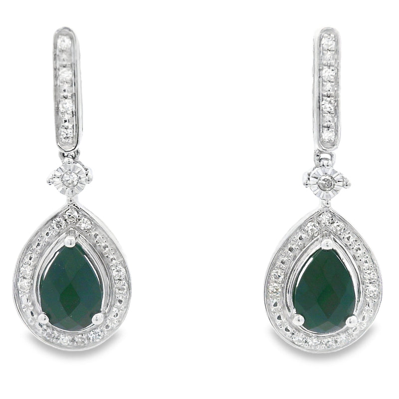 Bids.com .84ct Onyx Diamond Dangle Earrings 10KT White Gold Earrings White Smoke Default Title