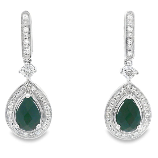 Bids.com .84ct Onyx Diamond Dangle Earrings 10KT White Gold Earrings White Smoke Default Title