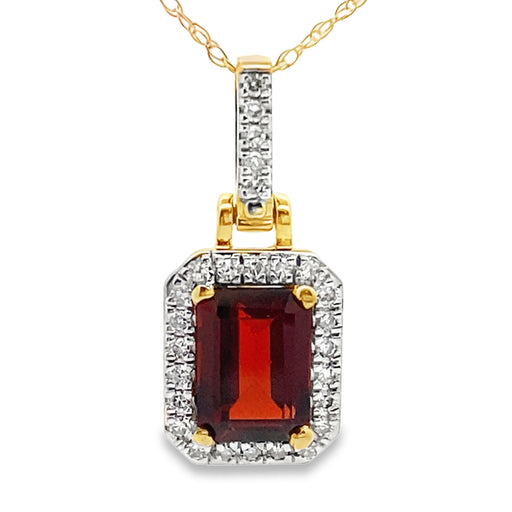 Bids.com 1.31ct Garnet Diamond Fashion Pendants 10KT Yellow Gold Pendants White Smoke Default Title