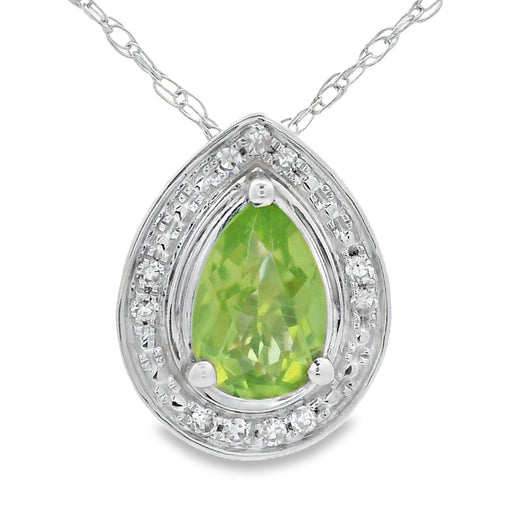 Bids.com .47ct Peridot Diamond Fashion Pendants 10KT White Gold Pendants White Smoke 18