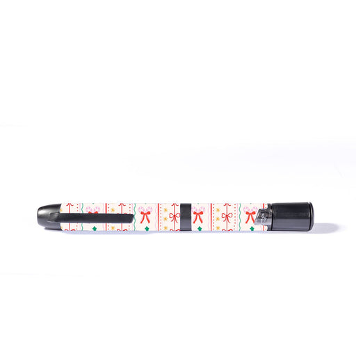 Peelz Holly Jolly Ribbon InPen - Smart Insulin Pen Sticker - Pump Peelz Peelz/Stickers White Smoke