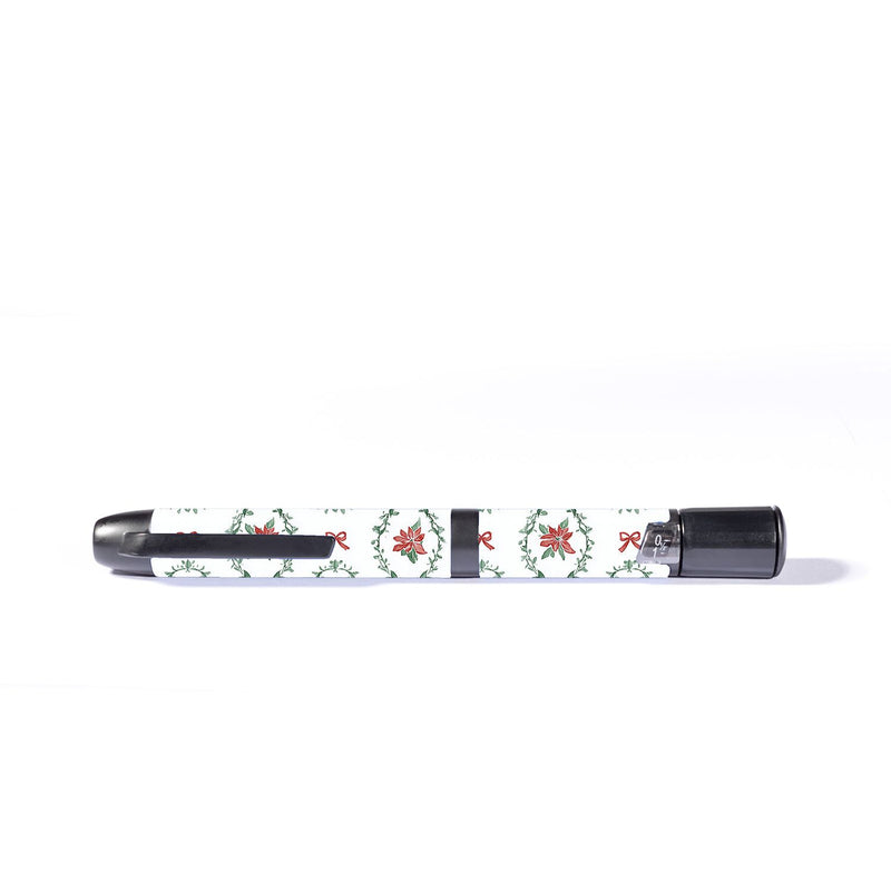Peelz Poinsettia Parade InPen - Smart Insulin Pen Sticker - Pump Peelz Peelz/Stickers White Smoke