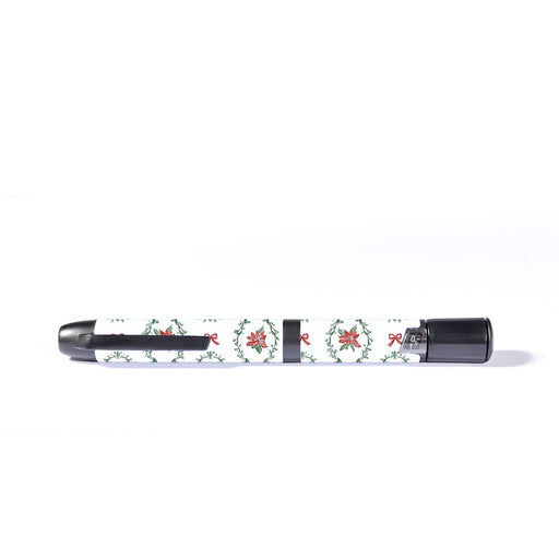 Peelz Poinsettia Parade InPen - Smart Insulin Pen Sticker - Pump Peelz Peelz/Stickers White Smoke