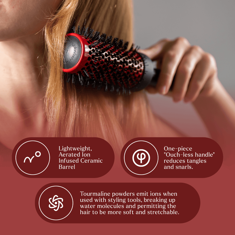TheSalonGuy Ion Infused Ceramic Round Brush 2.5" TheSalonGuy Haircare Brown